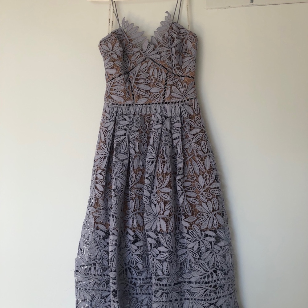 Self portrait long dress, purple , size 2